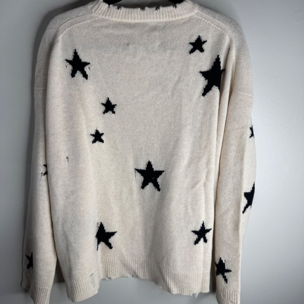 Zadig & Voltaire Markus Stars Cashmere Sweater Black White Size L Unisex $598 - Picture 5 of 11